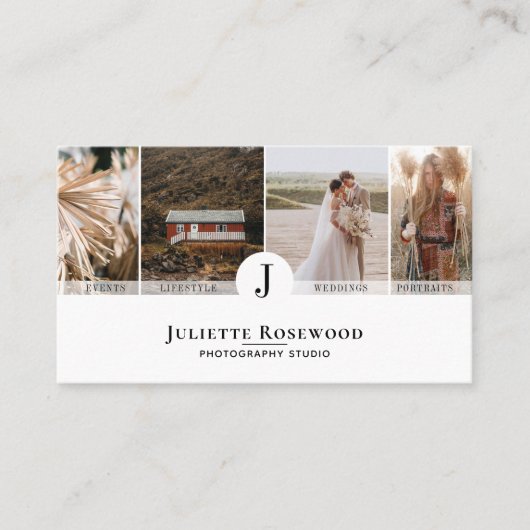 Minimal Modern Elegant Photographer Photo Gallery 名刺 (正面)