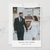 Minimal Modern Elegant Wedding Photo Invitation 招待状 (裏面)