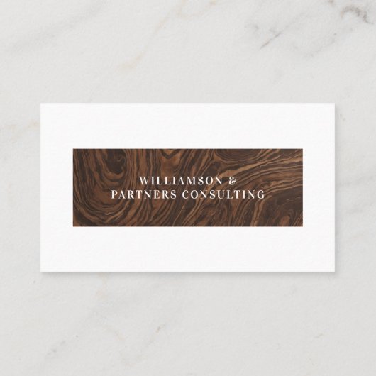 Minimal Modern Elegant Woodgrain Photo QR Code 名刺 (裏面)