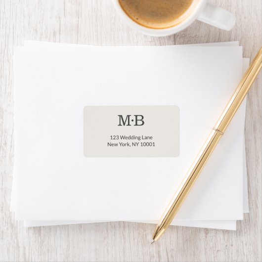 Minimal Modern Elopement Wedding Address Label ラベル (インサイチュ)