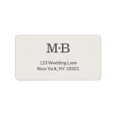 Minimal Modern Elopement Wedding Address Label ラベル (正面)