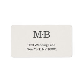 Minimal Modern Elopement Wedding Address Label ラベル