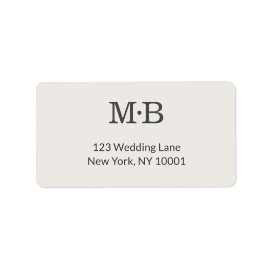 Minimal Modern Elopement Wedding Address Label ラベル (正面)