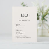 Minimal Modern Elopement Wedding Details Card エンクロージャーカード (スタンド正面)
