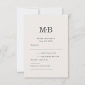 Minimal Modern Elopement Wedding RSVP Card (正面)