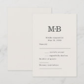 Minimal Modern Elopement Wedding RSVP Card (正面/裏面)