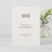 Minimal Modern Elopement Wedding Thank You Card サンキューカード (スタンド正面)