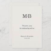Minimal Modern Elopement Wedding Thank You Card サンキューカード (正面/裏面)
