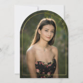 Minimal Modern Faux Gold Arch Photo Grad Party  招待状 (裏面)