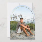 Minimal Modern Faux Gold Arch Photo Grad Party  招待状 (裏面)