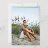 Minimal Modern Faux Gold Frame Photo Grad Party  招待状 (裏面)