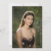 Minimal Modern Faux Gold Frame Photo Grad Party  招待状 (裏面)