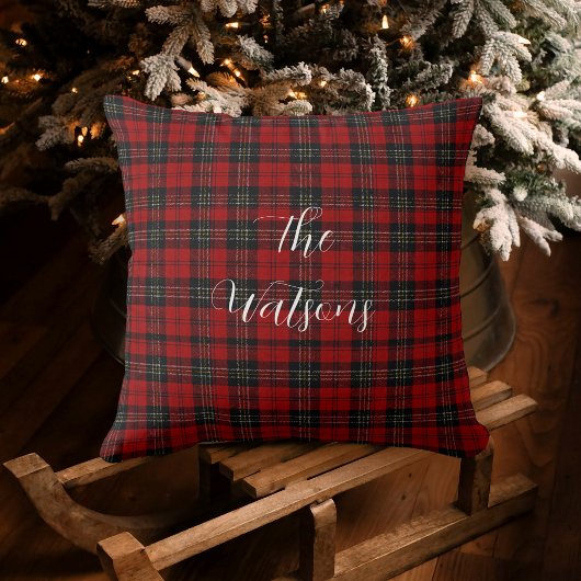 Minimal Modern Festive Rustic Family Photos クッション