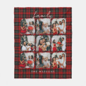 Minimal Modern Festive Rustic Family Photos フリースブランケット (正面)