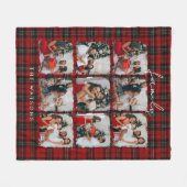 Minimal Modern Festive Rustic Family Photos フリースブランケット (正面(横))