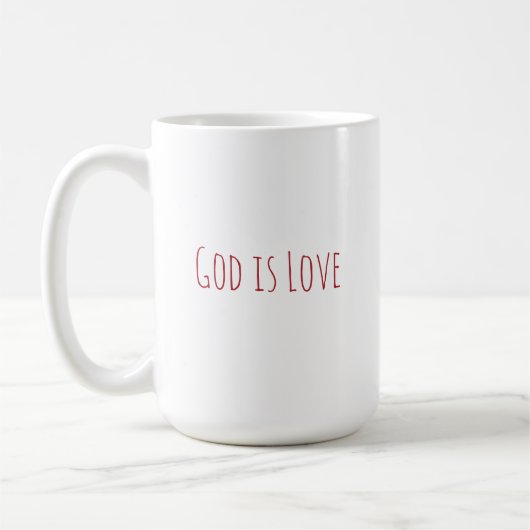 Minimal Modern God Is Love コーヒーマグカップ (左)