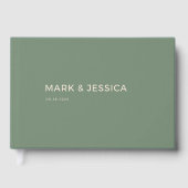 Minimal Modern Green Wedding Guest Book ゲストブック (正面)