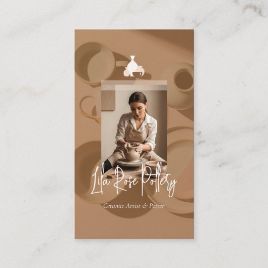 Minimal Modern hand Made Artistic Pottery Photo 名刺 (正面)