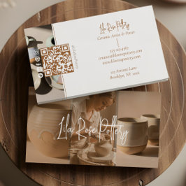 Minimal Modern hand Made Pottery Photo Collage 名刺