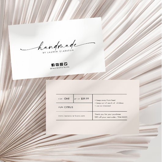 Minimal Modern Handmade Price Tag 名刺