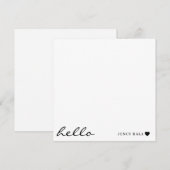 Minimal Modern Heart Clean White Design ノートカード (正面/裏面)
