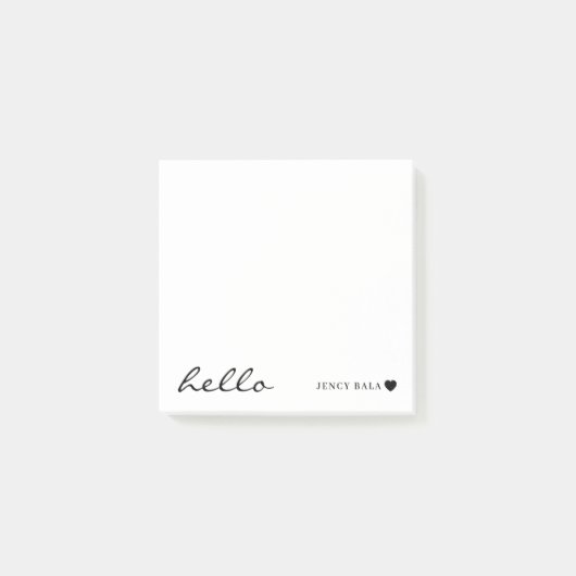 Minimal Modern Heart White Design ポストイット (正面)