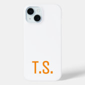 Minimal Modern Initial Monogram Initials Orange Case-Mate iPhoneケース (裏面)