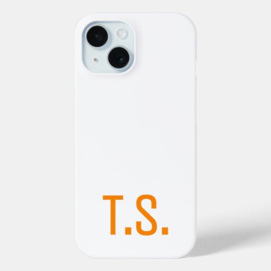 Minimal Modern Initial Monogram Initials Orange Case-Mate iPhoneケース (裏面)