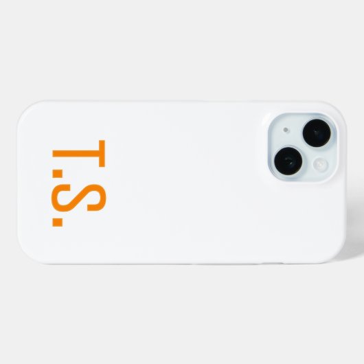 Minimal Modern Initial Monogram Initials Orange  Case-Mate iPhoneケース (裏面 (横))