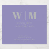 Minimal Modern Lavender Silver Drink Wedding ビールラベル (シングルラベル)