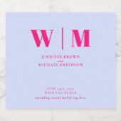 Minimal Modern Lilac Pink Drink Wedding ビールラベル (シングルラベル)