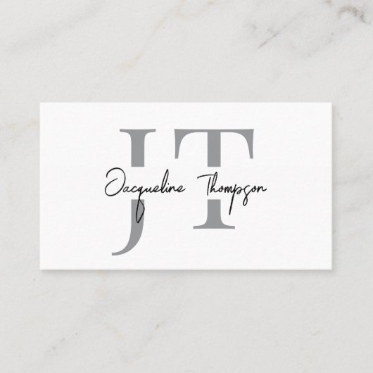 Minimal Modern Luxury Black and White Simple 名刺 (正面)