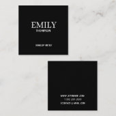 Minimal Modern Makeup Artist Black White  スクエア名刺 (正面/裏面)