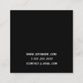 Minimal Modern Makeup Artist Black White  スクエア名刺 (裏面)