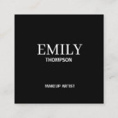 Minimal Modern Makeup Artist Black White  スクエア名刺 (正面)