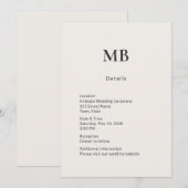 Minimal Modern Micro Wedding Details Card 招待状 (正面/裏面)