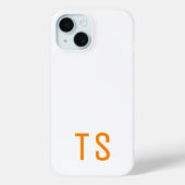 Minimal Modern Monogram Initials Orange Stylish Case-Mate iPhoneケース (裏面)