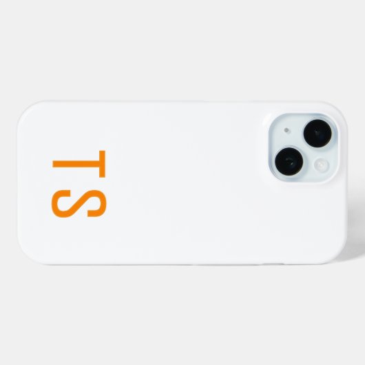 Minimal Modern Monogram Initials Orange Stylish Case-Mate iPhoneケース (裏面 (横))