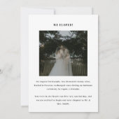 Minimal Modern Multi Photo Elopement Wedding 案内状 (裏面)