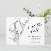 Minimal Modern North Beach MD Wedding セーブザデート (スタンド正面)