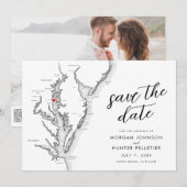 Minimal Modern North Beach MD Wedding セーブザデート (正面/裏面)