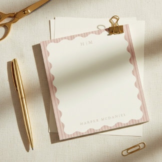 Minimal Modern Personalized Blush Notepad  ノートパッド