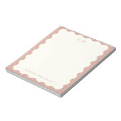 Minimal Modern Personalized Blush Notepad  ノートパッド (回転)
