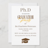 Minimal Modern PhD Graduation Party Invitation  招待状 (正面)