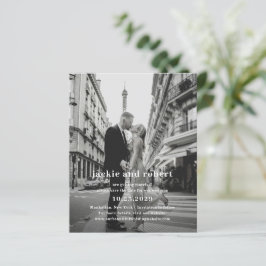Minimal Modern Photo Budget Wedding Save the Date