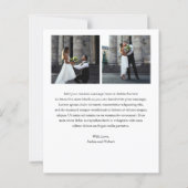 Minimal Modern Photo Budget Wedding Thank You Card (裏面)