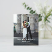 Minimal Modern Photo Budget Wedding Thank You Card (スタンド正面)