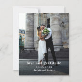 Minimal Modern Photo Budget Wedding Thank You Card (正面)