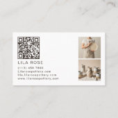 Minimal Modern Photo Collage Pottery Professional 名刺 (裏面)