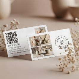 Minimal Modern Photo Collage Pottery Professional 名刺